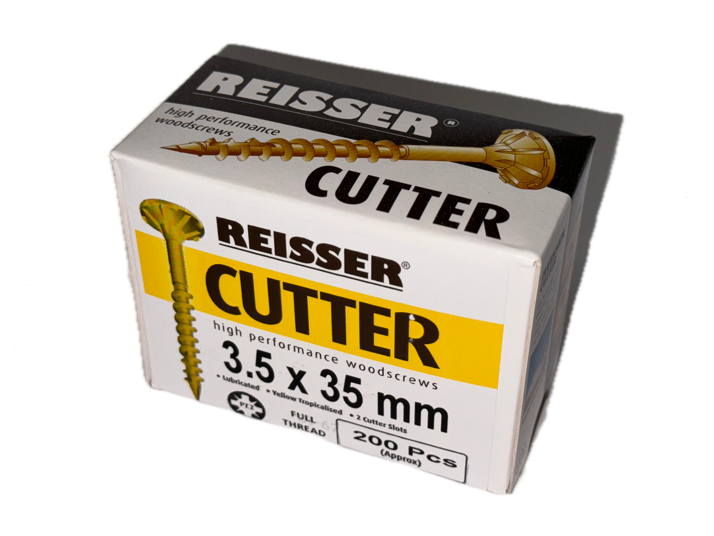 REISSER CUTTER PZ COUNTERSUNK HIGH PERFORMANCE WOOD SCREWS 3.5MM X 35MM 200 PACK