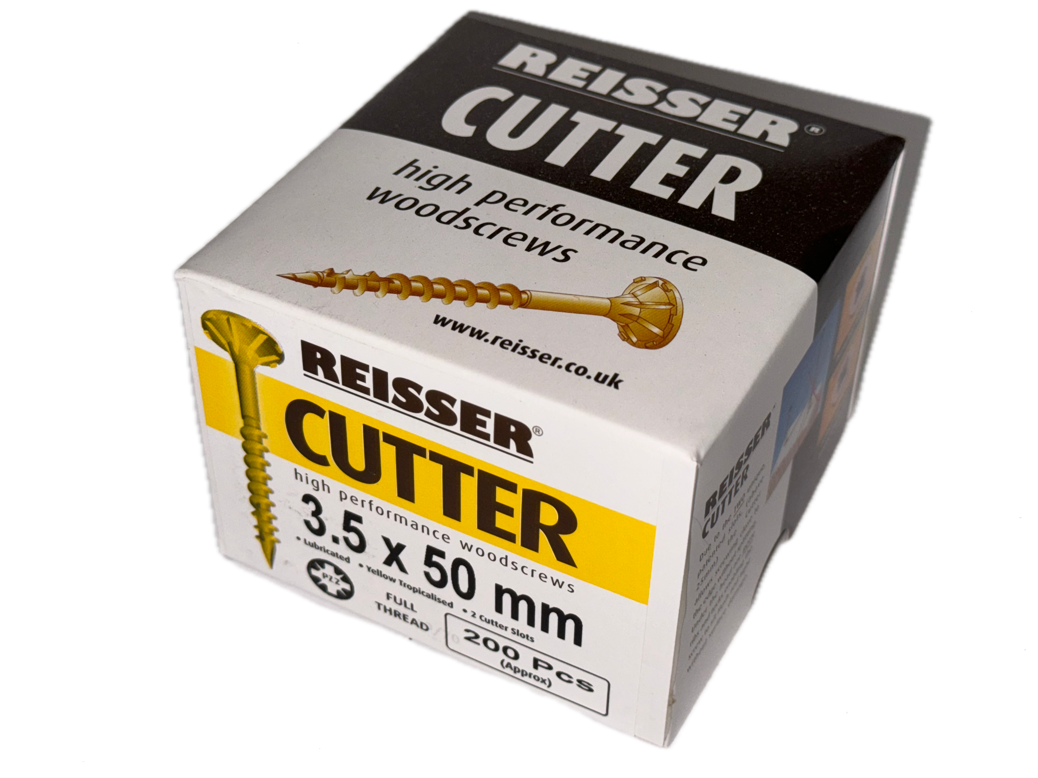 REISSER CUTTER PZ COUNTERSUNK HIGH PERFORMANCE WOOD SCREWS 3.5MM X 50MM 200 PACK