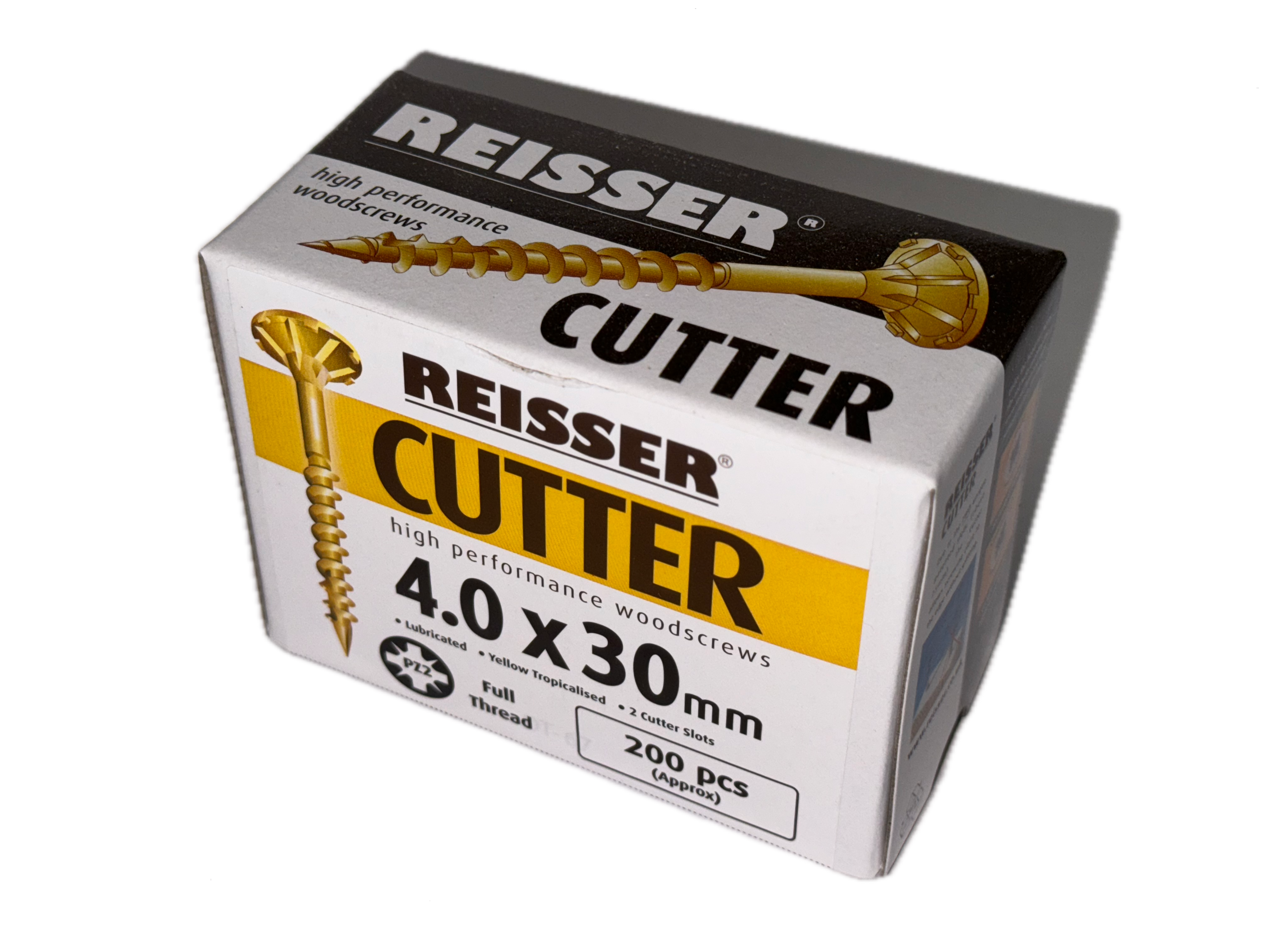 REISSER CUTTER PZ COUNTERSUNK HIGH PERFORMANCE WOOD SCREWS 4.0MM X 30MM 200 PACK