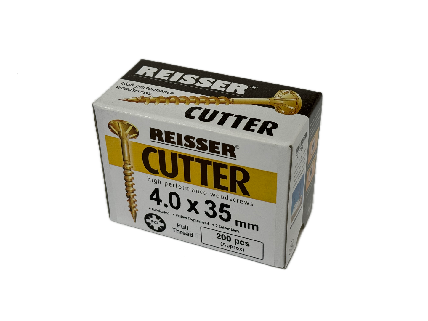 REISSER CUTTER PZ COUNTERSUNK HIGH PERFORMANCE WOOD SCREWS 4.0MM X 35MM 200 PACK