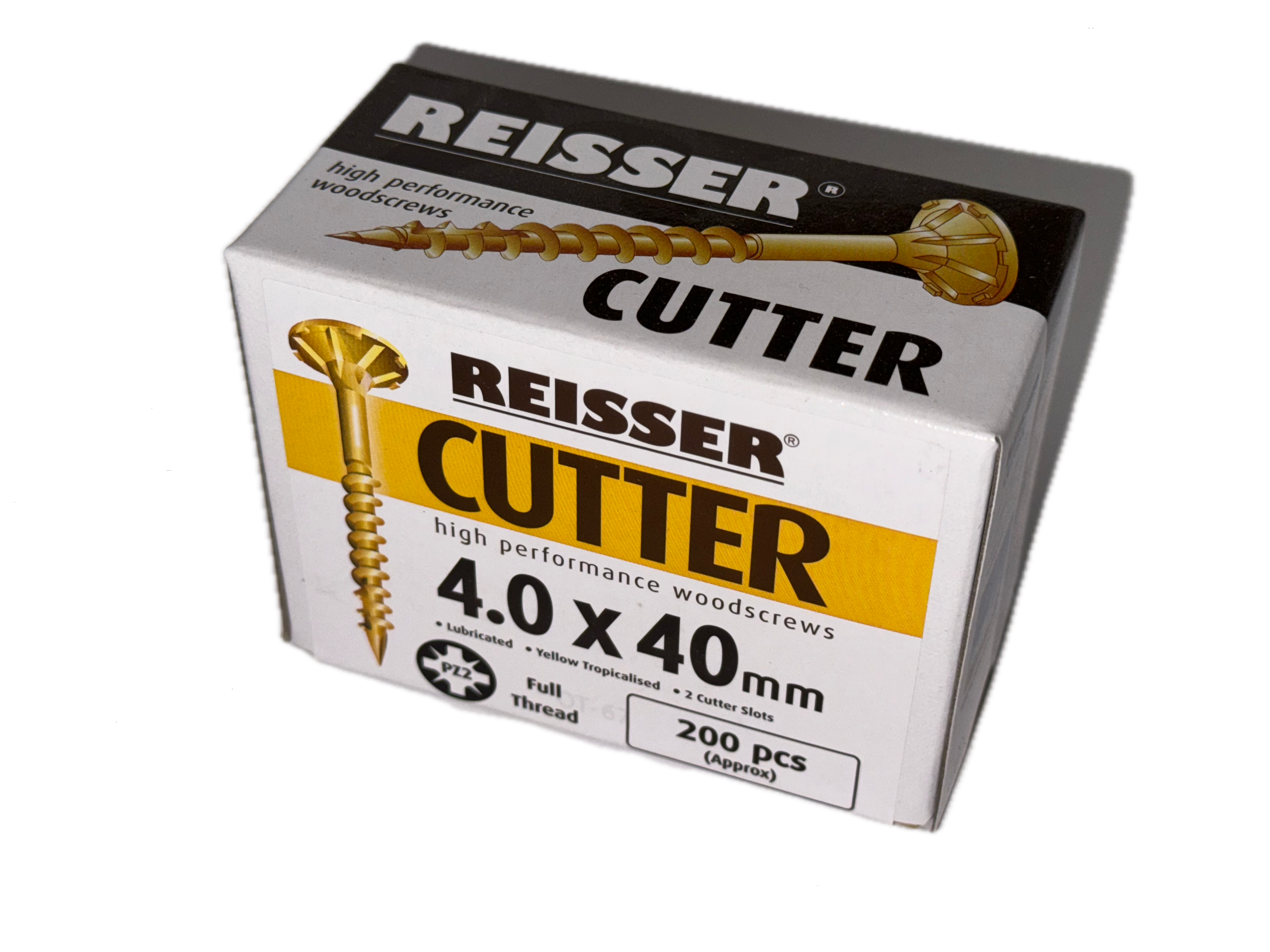 REISSER CUTTER PZ COUNTERSUNK HIGH PERFORMANCE WOOD SCREWS 4.0MM X 40MM 200 PACK