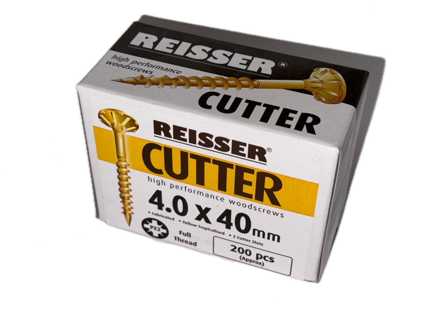 REISSER CUTTER PZ COUNTERSUNK HIGH PERFORMANCE WOOD SCREWS 4.0MM X 40MM 200 PACK