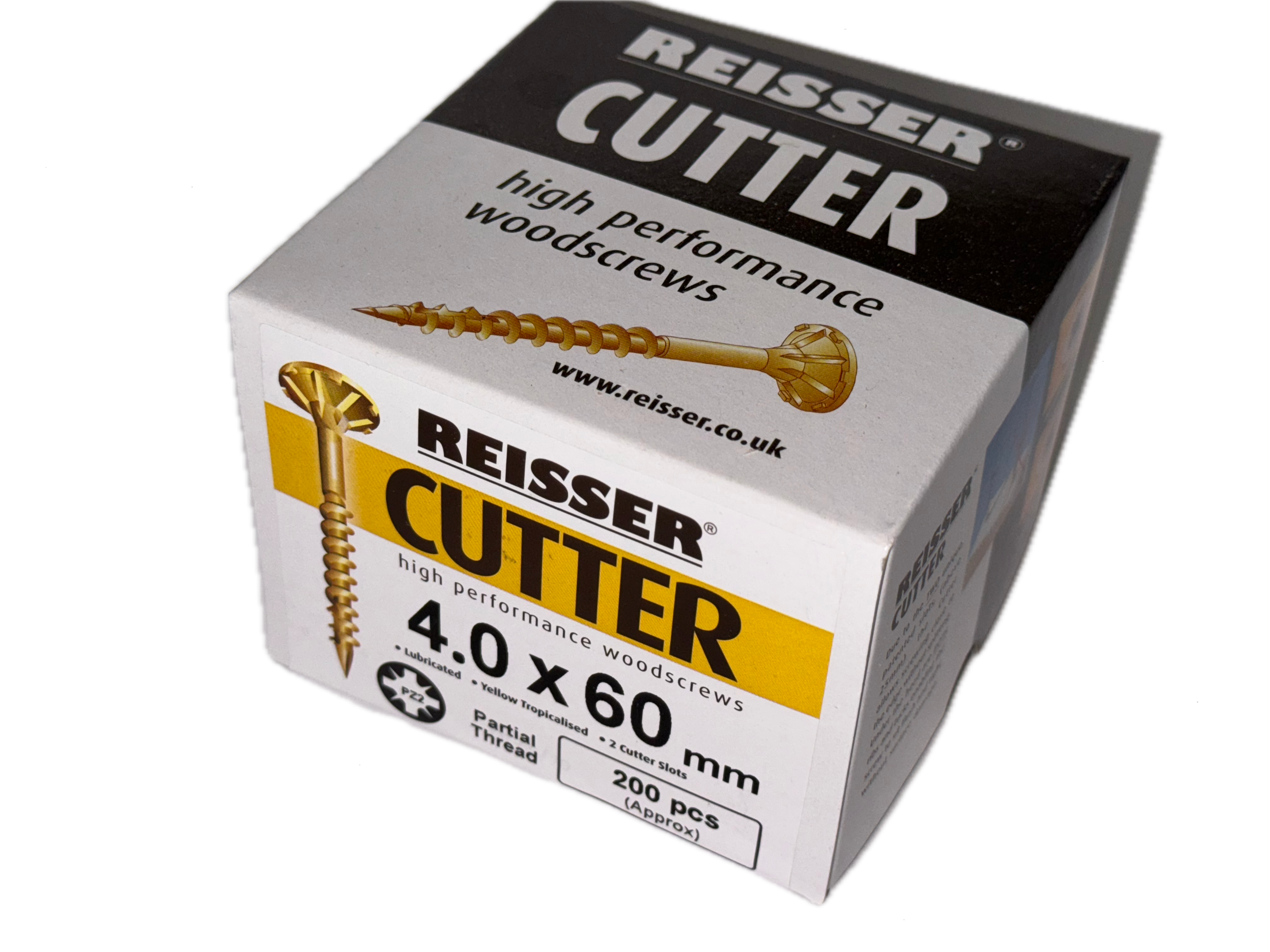 REISSER CUTTER PZ COUNTERSUNK HIGH PERFORMANCE WOOD SCREWS 4.0MM X 60MM 200 PACK