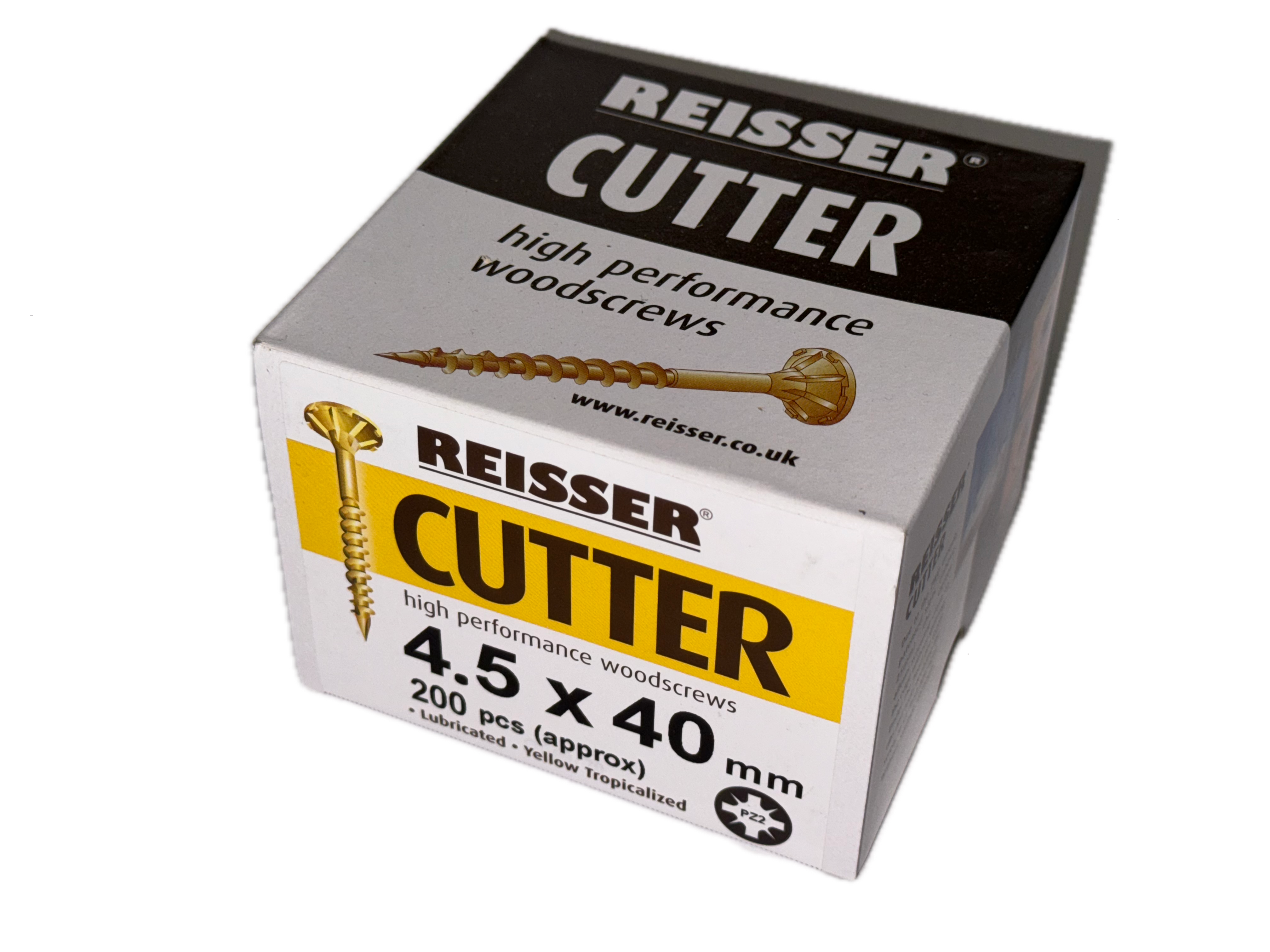 REISSER CUTTER PZ COUNTERSUNK HIGH PERFORMANCE WOOD SCREWS 4.5MM X 40MM 200 PACK