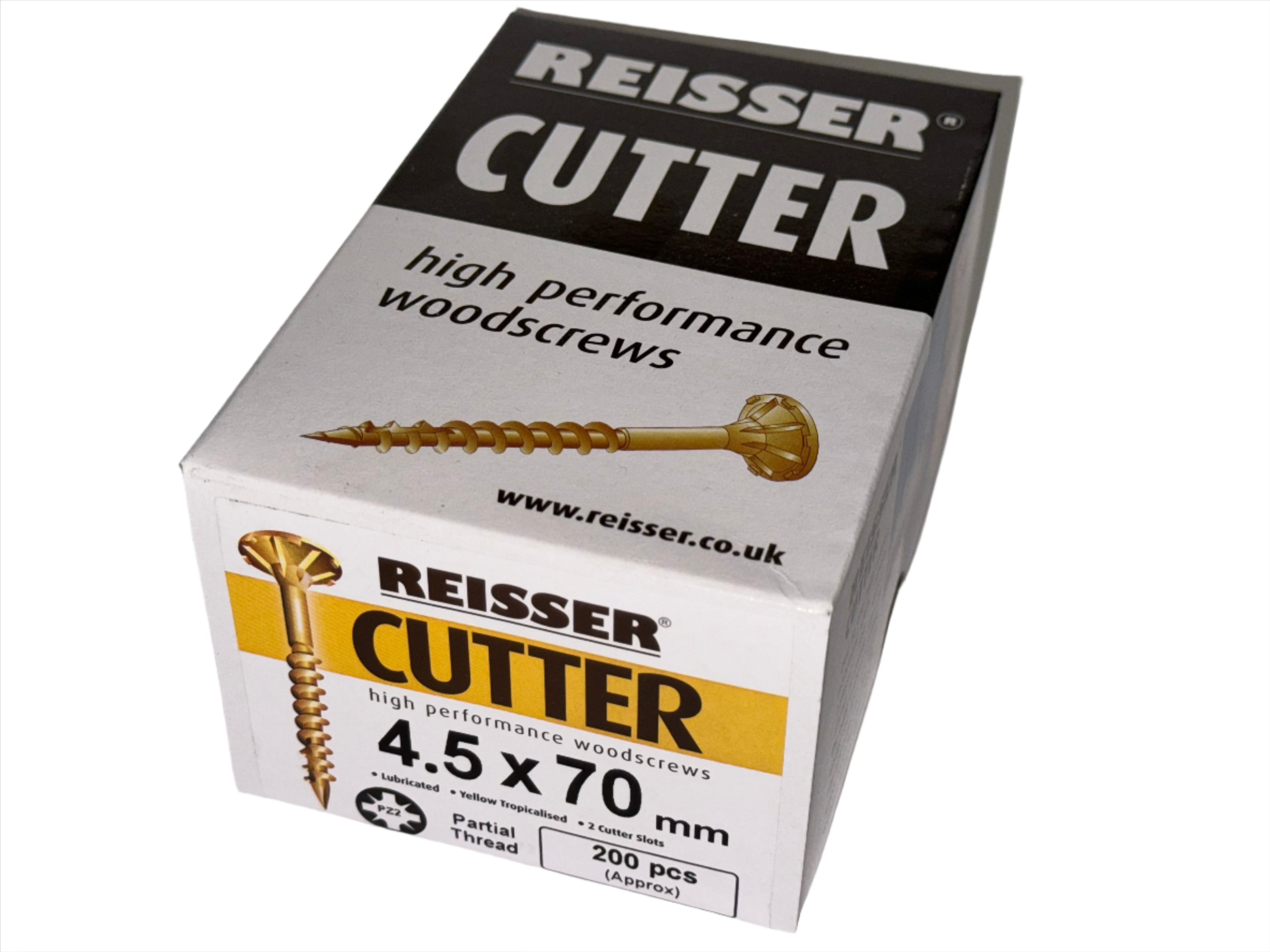 REISSER CUTTER PZ COUNTERSUNK HIGH PERFORMANCE WOOD SCREWS 4.5MM X 70MM 200 PACK