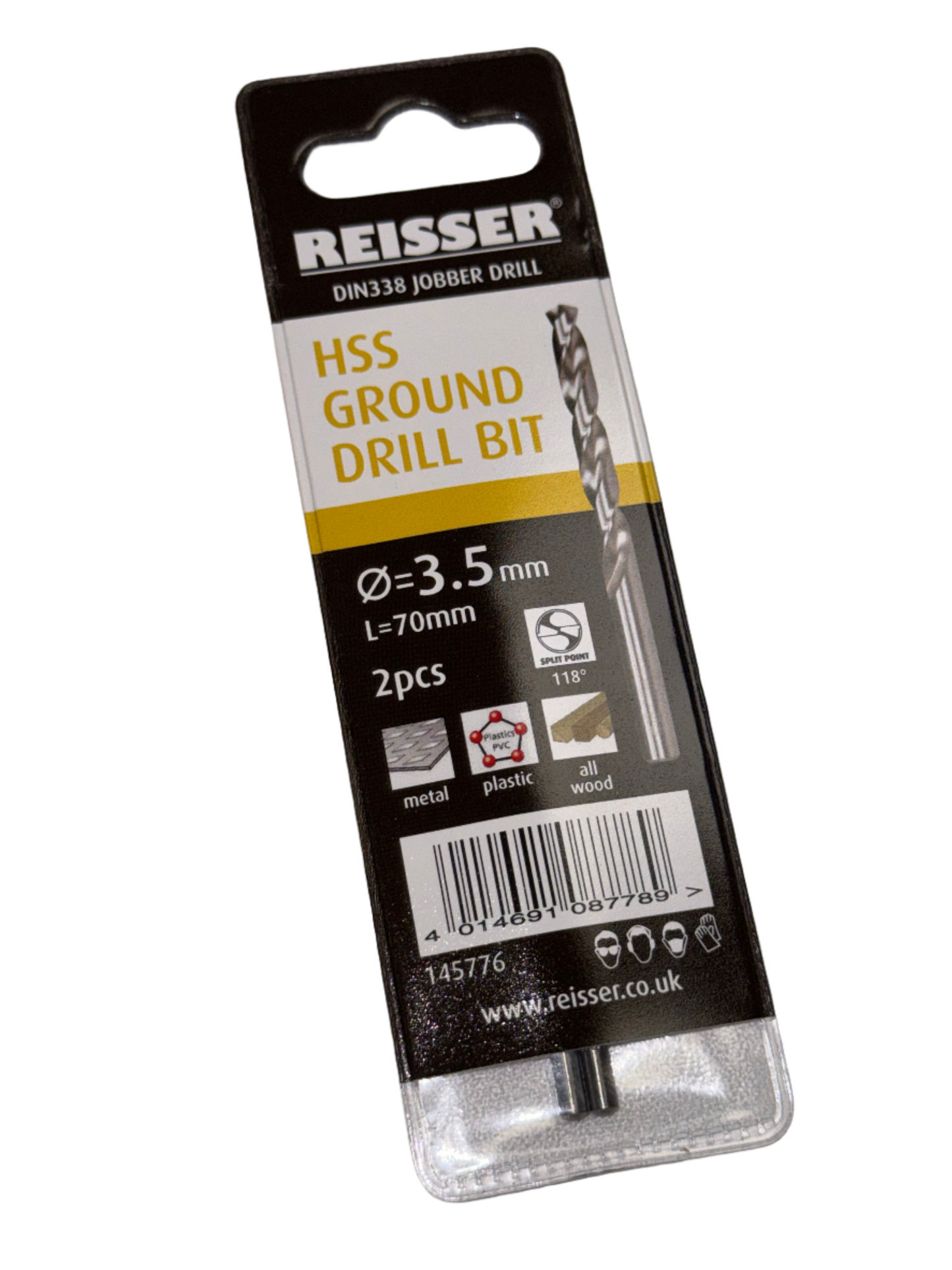 3.5mm HSS GROUND DIN338 JOBBER DRILL (WALLET 2pcs)