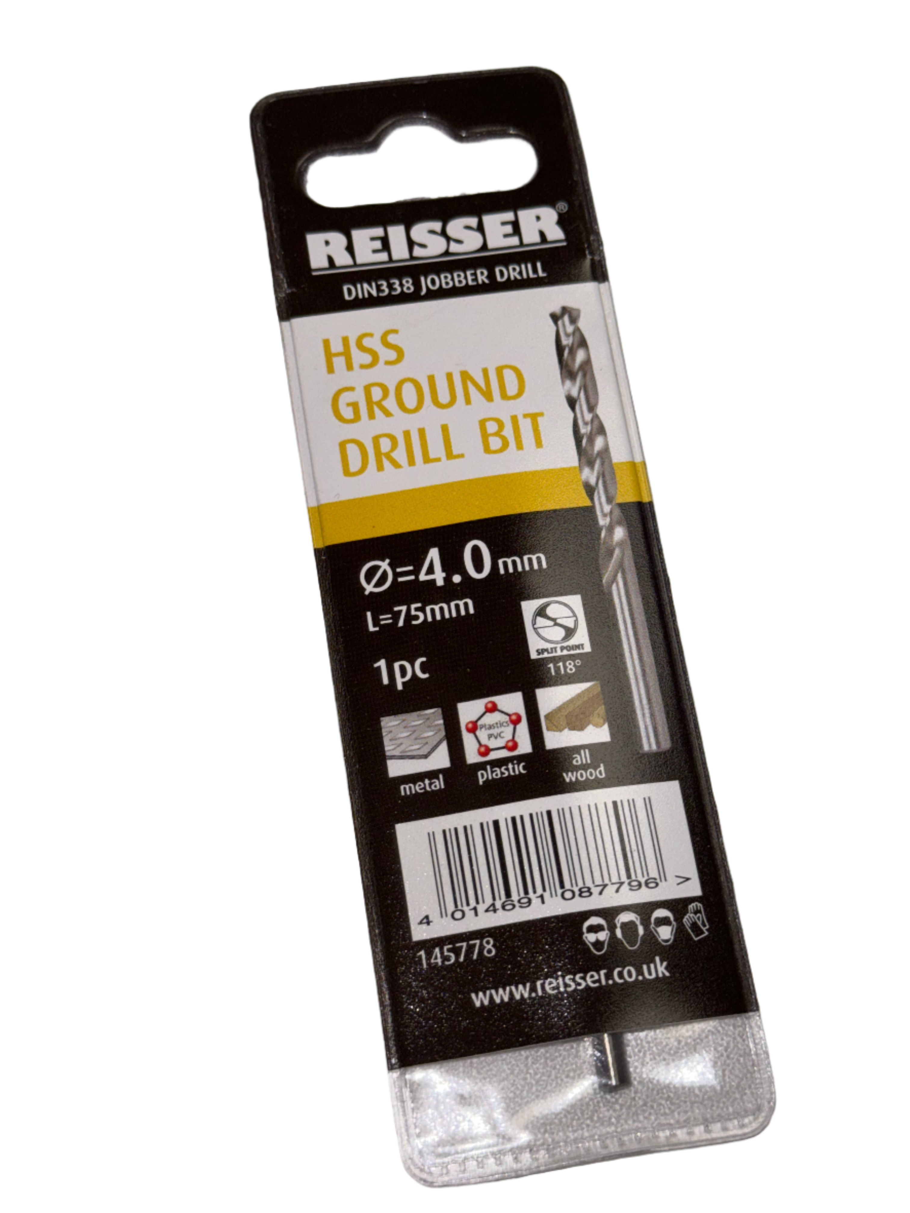 4.0mm HSS GROUND DIN338 JOBBER DRILL (WALLET 1pc)