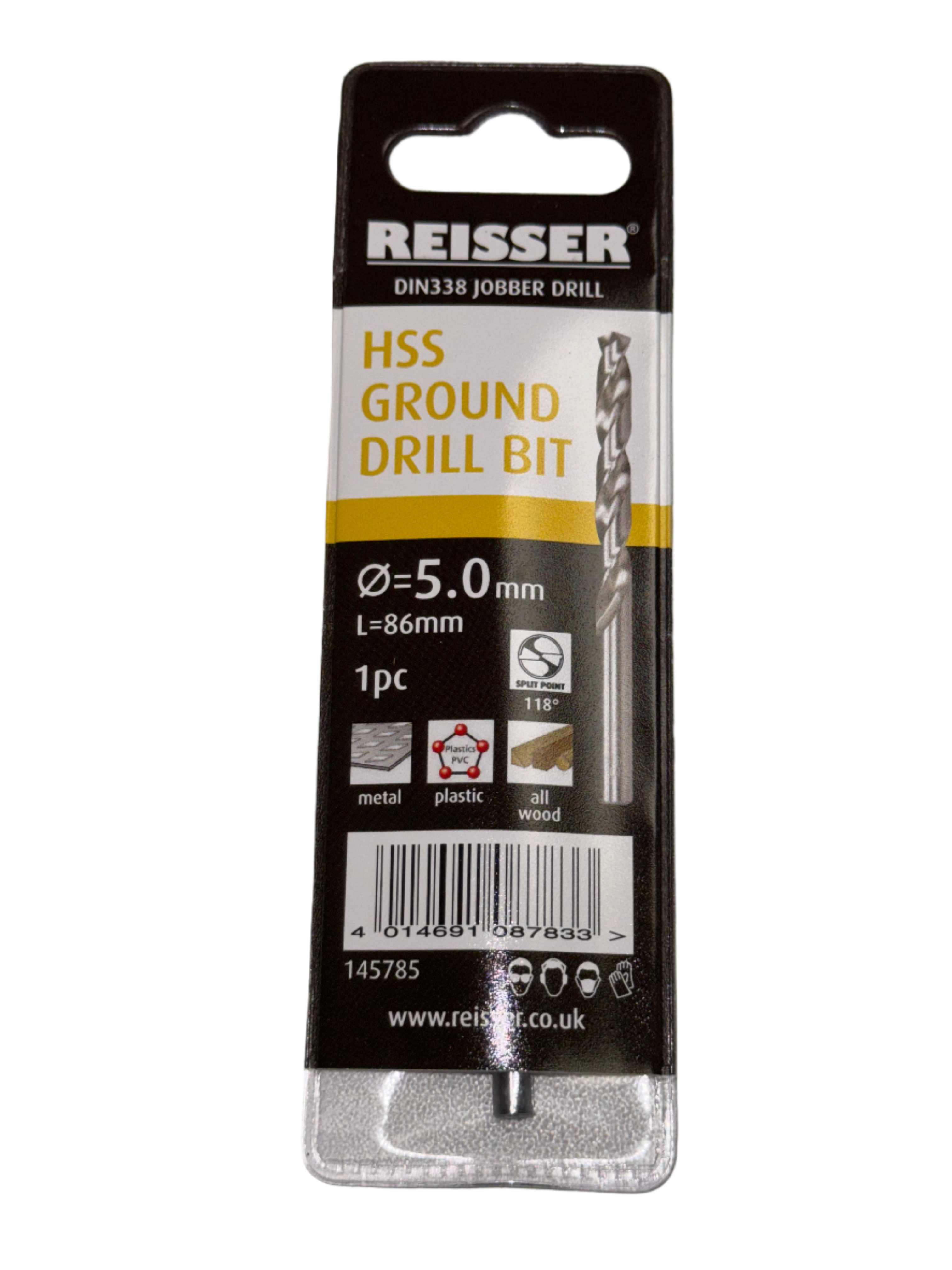 5.0mm HSS GROUND DIN338 JOBBER DRILL (WALLET 1pc)