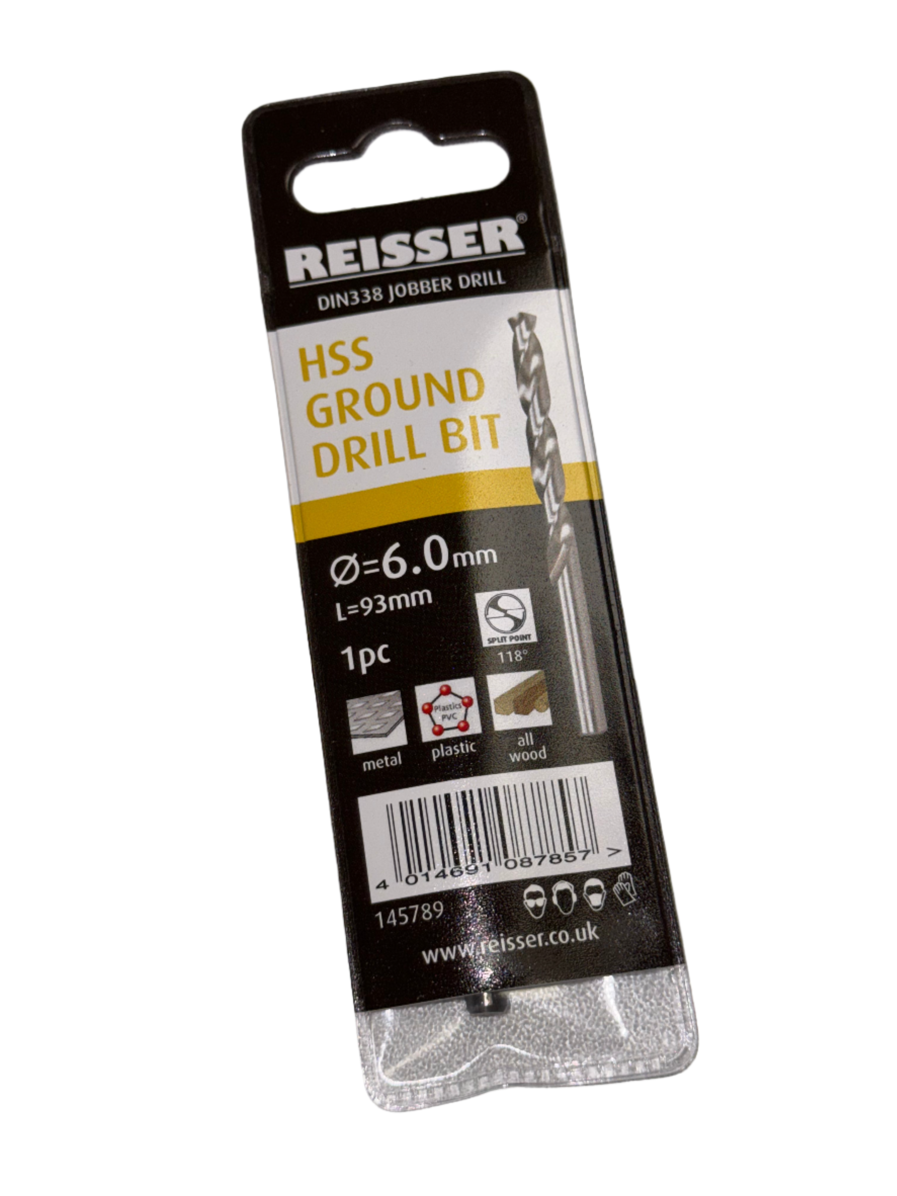 6.0mm HSS GROUND DIN338 JOBBER DRILL (WALLET 1pc)