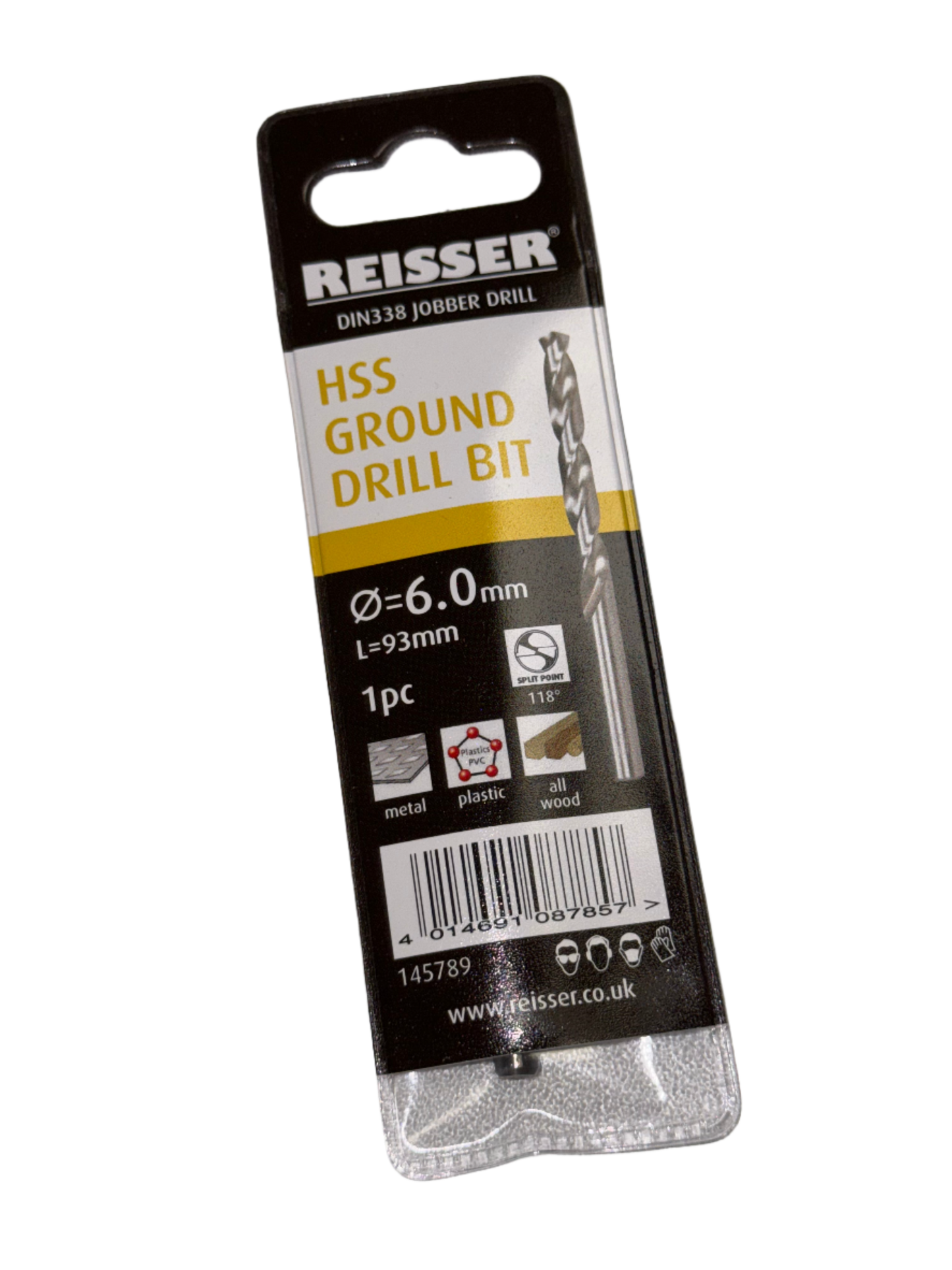 6.0mm HSS GROUND DIN338 JOBBER DRILL (WALLET 1pc)