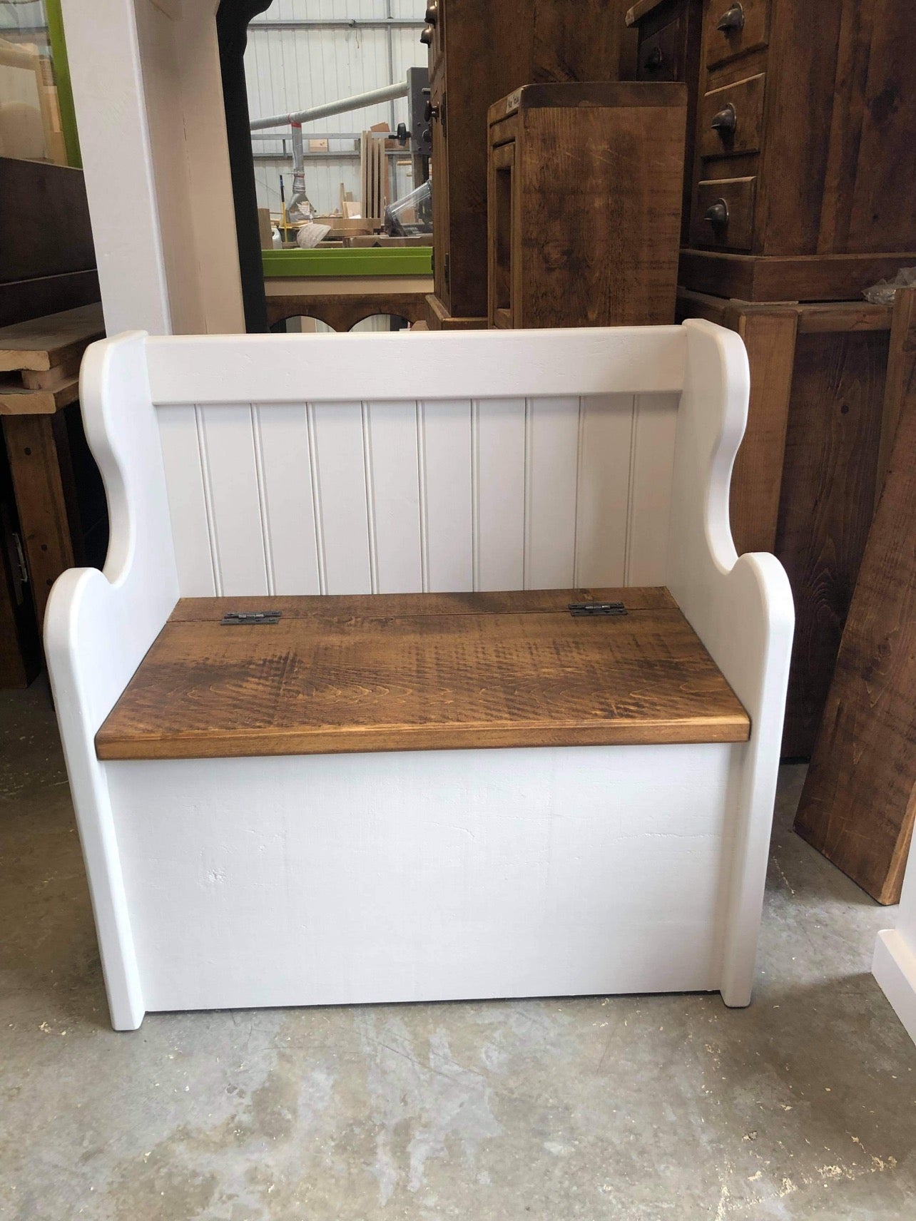 Custom-Made Wood Monk’s Bench Seat