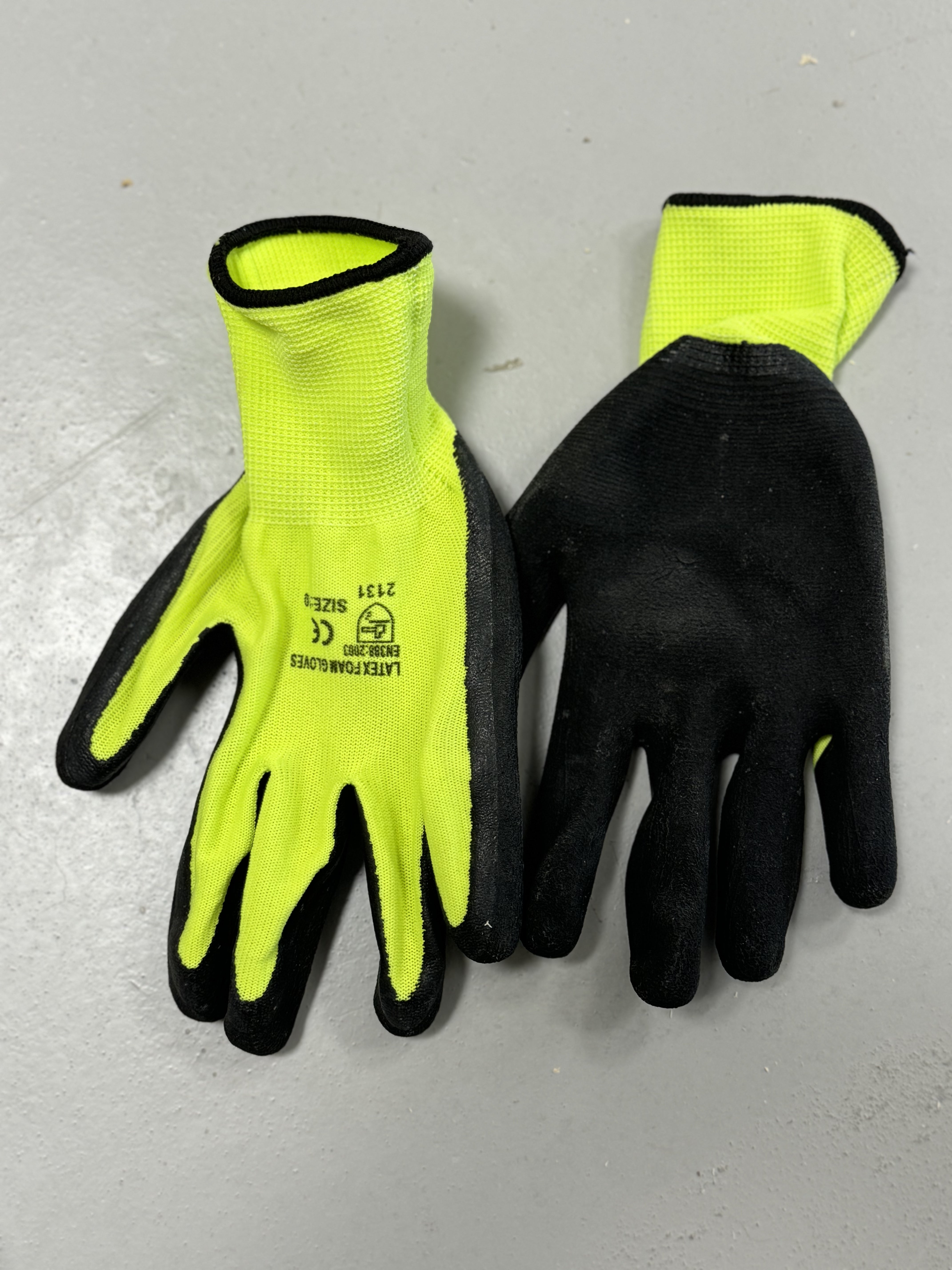 Latex Palm Work Gloves (Size 10)