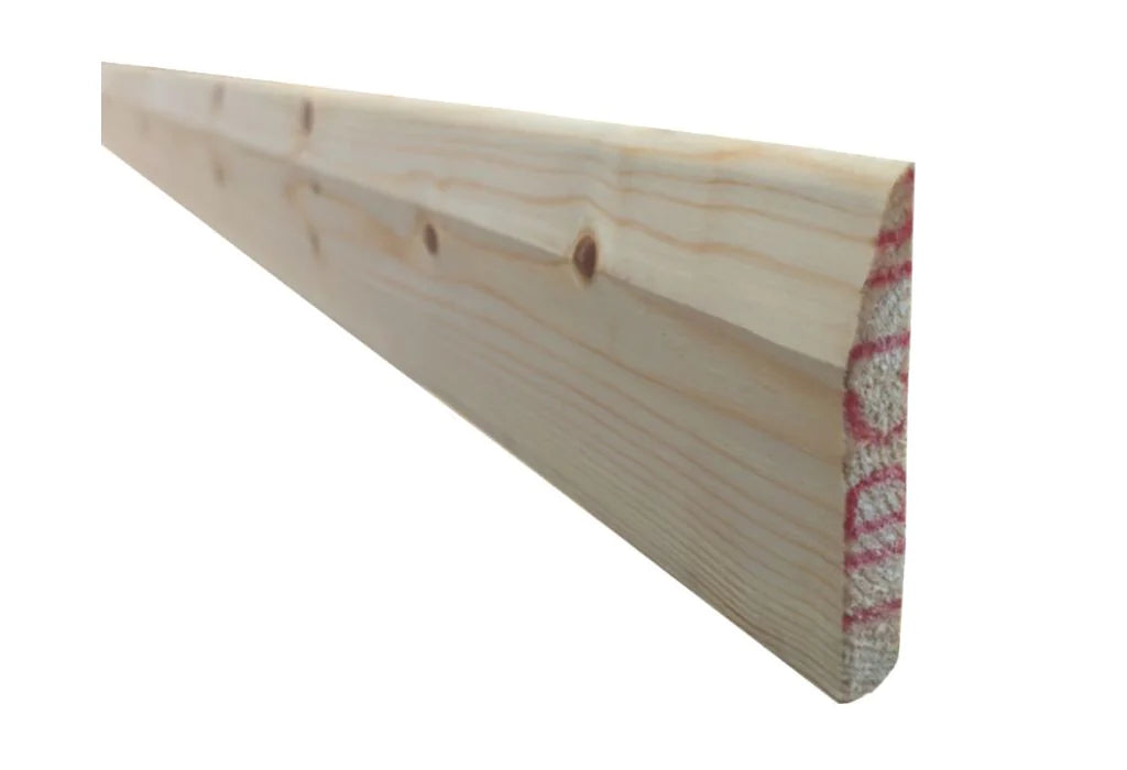 19 x 75 mm (15x70 Finish) Double Sided Chamfered / Round Timber Skirting Board