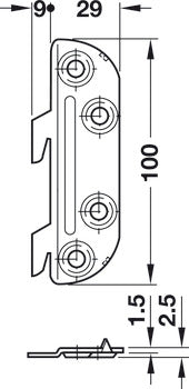 Bed assembly brackets (Set of 4)