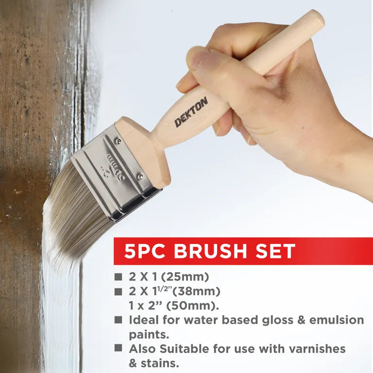DEKTON 5PC PROFESSIONAL GRADE PAINTBRUSH SET