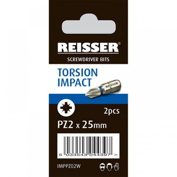 C6.3 x 25 (Wallet 2) PZ2 REISSER TORSION IMPACT DRIVER BIT