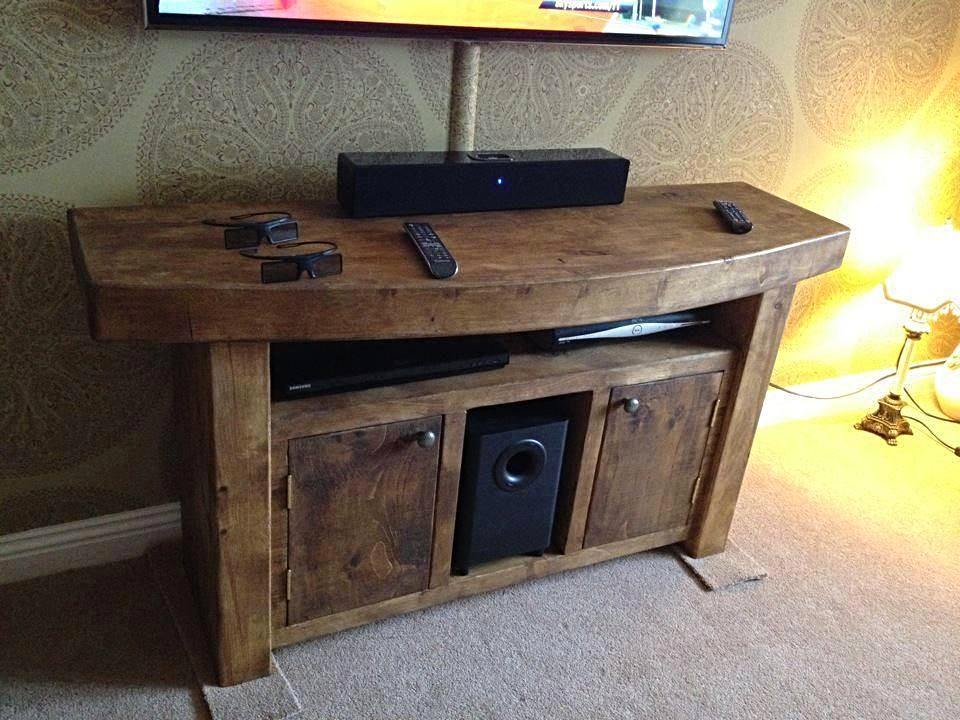 Orchid Chunky Solid Wood Tv Unit.