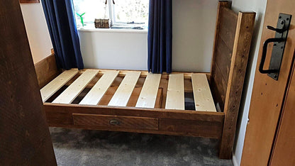 The Covent Solid Wood Rustic Plank Bed.