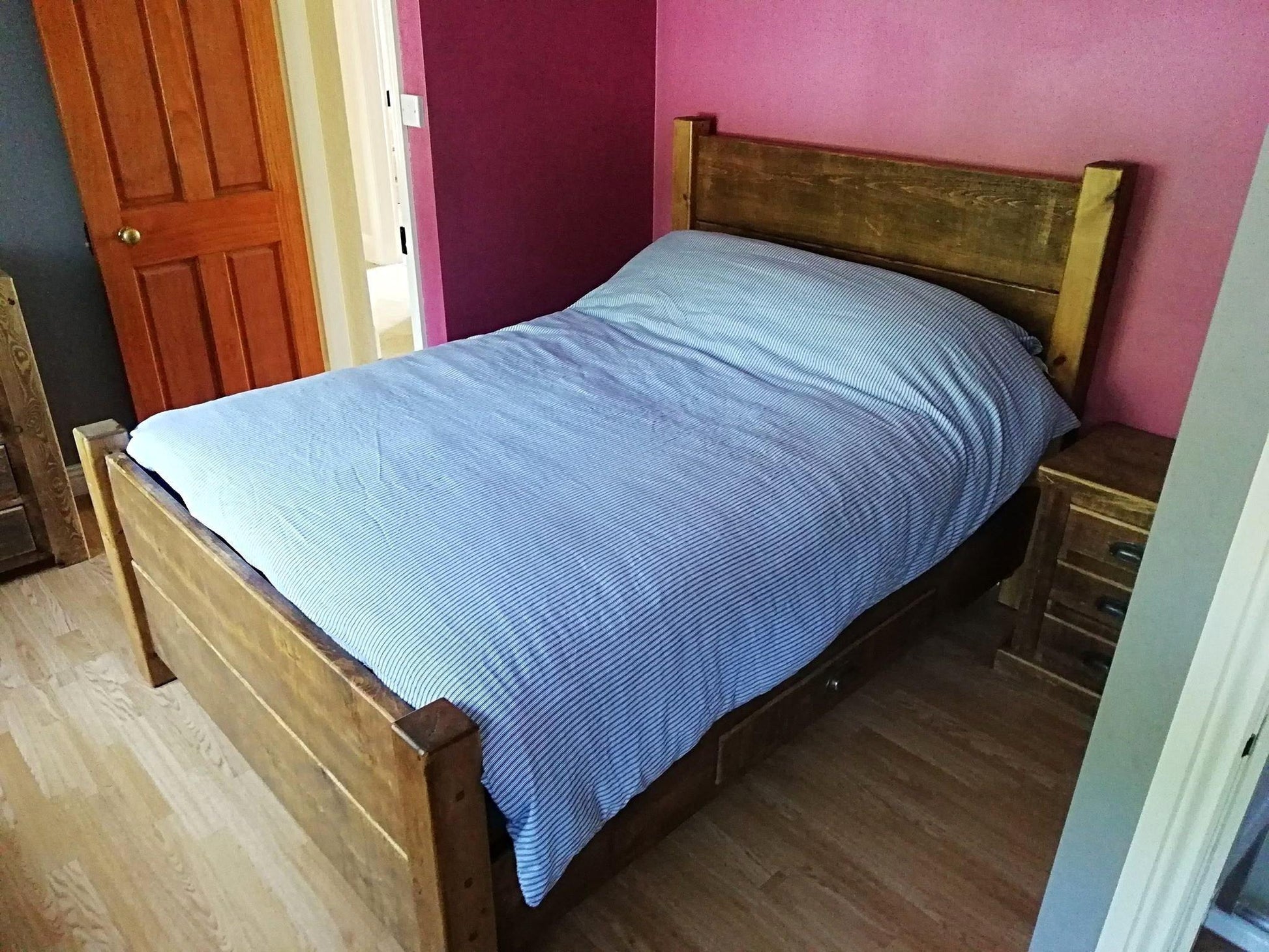 The Covent Solid Wood Rustic Plank Bed.