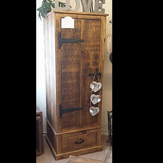 Harcourt Solid wood Rustic Wardrobe with bottom drawer.