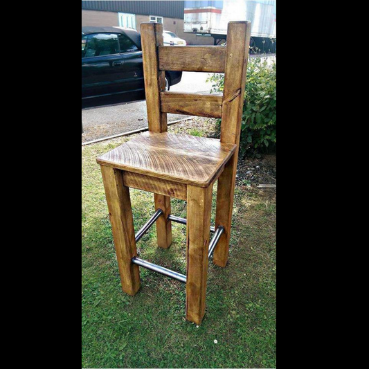 Devon Rustic Wood Bar stool.