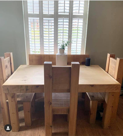 Butchers Block Rustic Wood Dining table. - Live With Wood